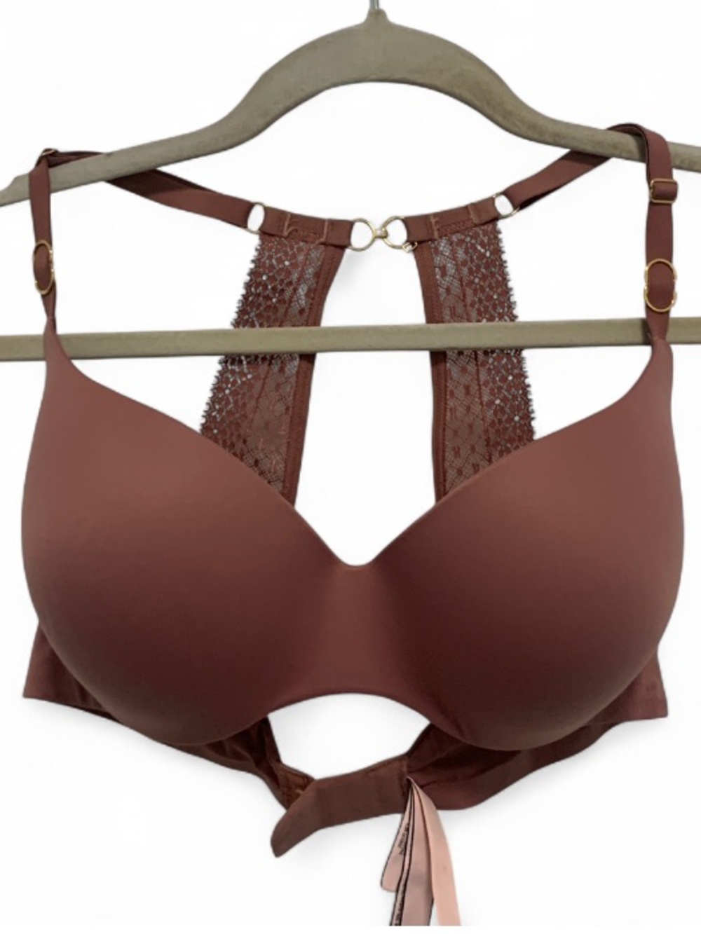 Victoria's Secret Brown Lace-Back T-Shirt Bra